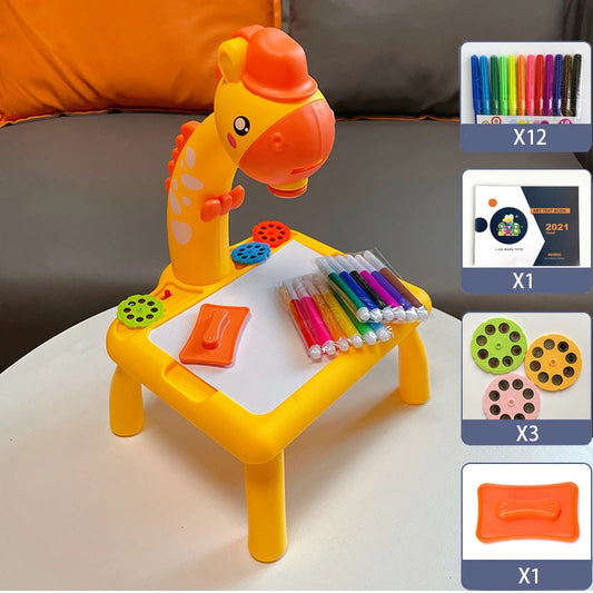 Kinder-Projektor-Malset Giraffe